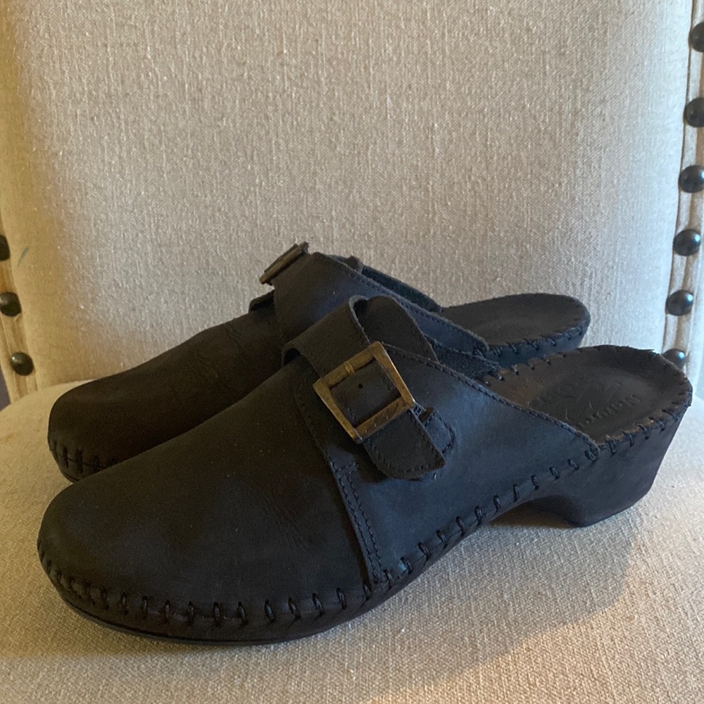 Natural Sport Leather Made in Italy Slip On Mules Clogs Black Primitive 8-9